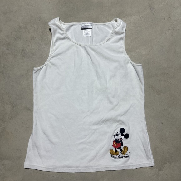 Disney Tops - Disney Embroidered Tank Top Mickey Mouse Women's SZ Large Y2K Vintage 2000s